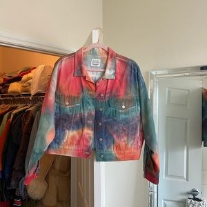 Pull&Bear Multicolored Tie-Dye Denim Jacket